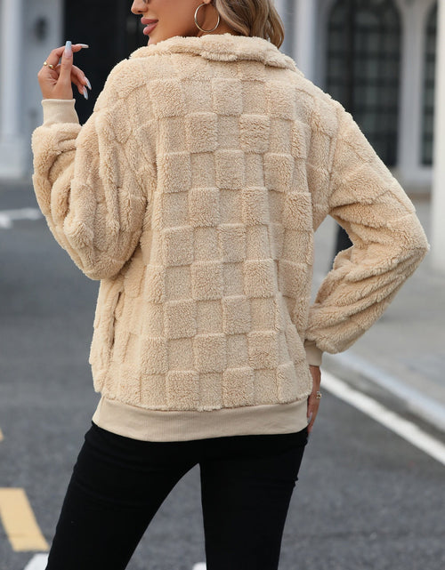 Load image into Gallery viewer, Fuzzy Quarter Zip Long Sleeve Sweatshirt

