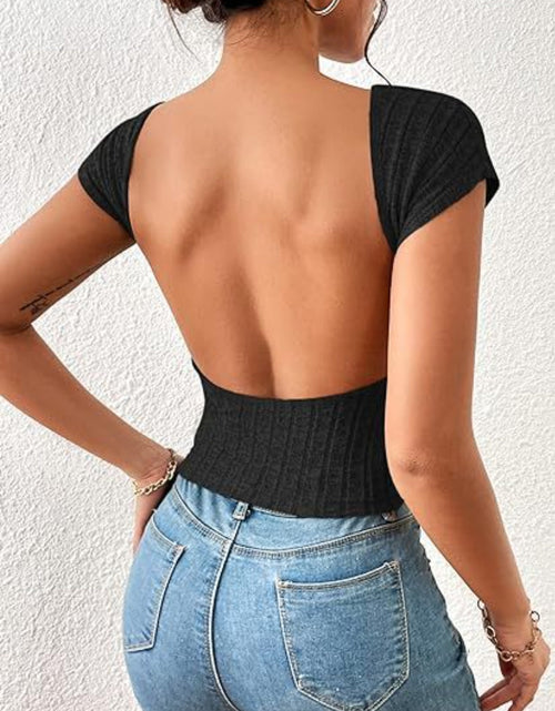 Load image into Gallery viewer, Backless Short Sleeve T-Shirt
