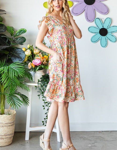 Load image into Gallery viewer, Heimish Full Size Floral Ruffled V-Neck Dress
