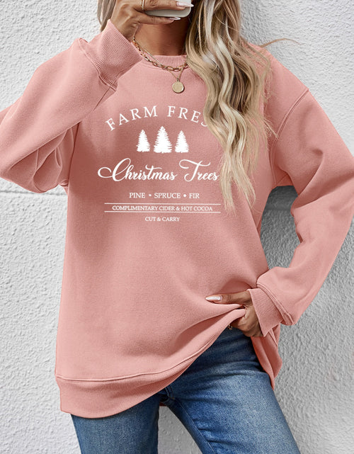 Load image into Gallery viewer, Graphic Round Neck Dropped Shoulder Sweatshirt
