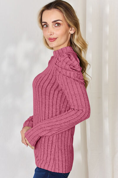 Load image into Gallery viewer, Basic Bae Full Size Ribbed Mock Neck Puff Sleeve T-Shirt
