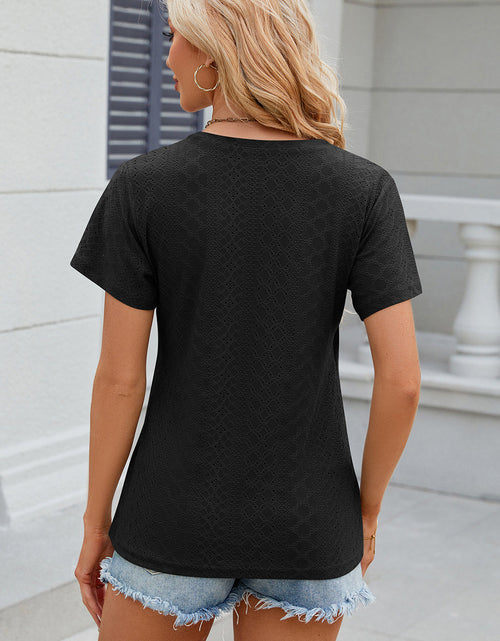 Load image into Gallery viewer, Eyelet Surplice Short Sleeve T-Shirt
