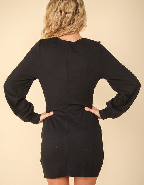 Load image into Gallery viewer, VERY J Ruched Detail Bodycon Mini Dress
