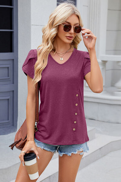 Load image into Gallery viewer, V-Neck Short Sleeve T-Shirt
