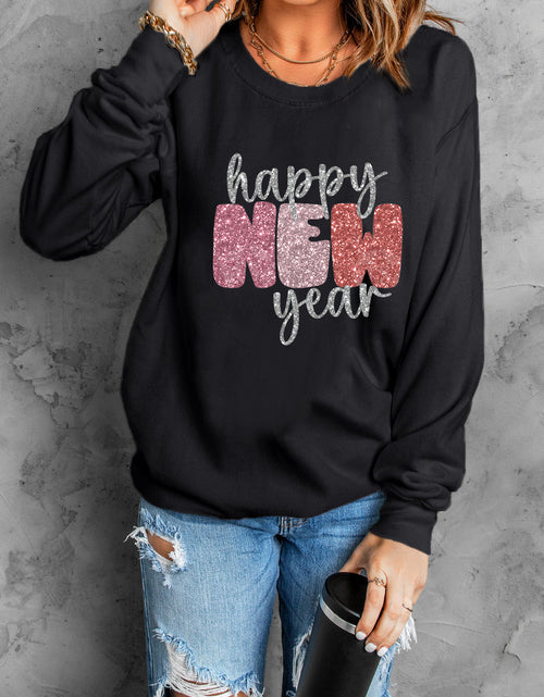 Load image into Gallery viewer, HAPPY NEW YEAR Round Neck Sweatshirt
