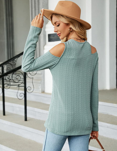Load image into Gallery viewer, Dropped Shoulder Long Sleeve Blouse
