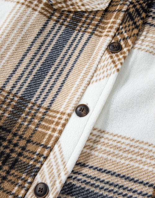 Load image into Gallery viewer, Plaid Button Up Long Sleeve Shacket
