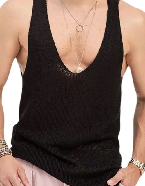 Load image into Gallery viewer, Men's Plus Size V-Neck Wide Strap Tank
