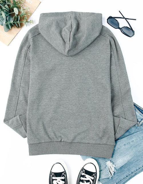 Load image into Gallery viewer, Lace-Up Dropped Shoulder Hoodie
