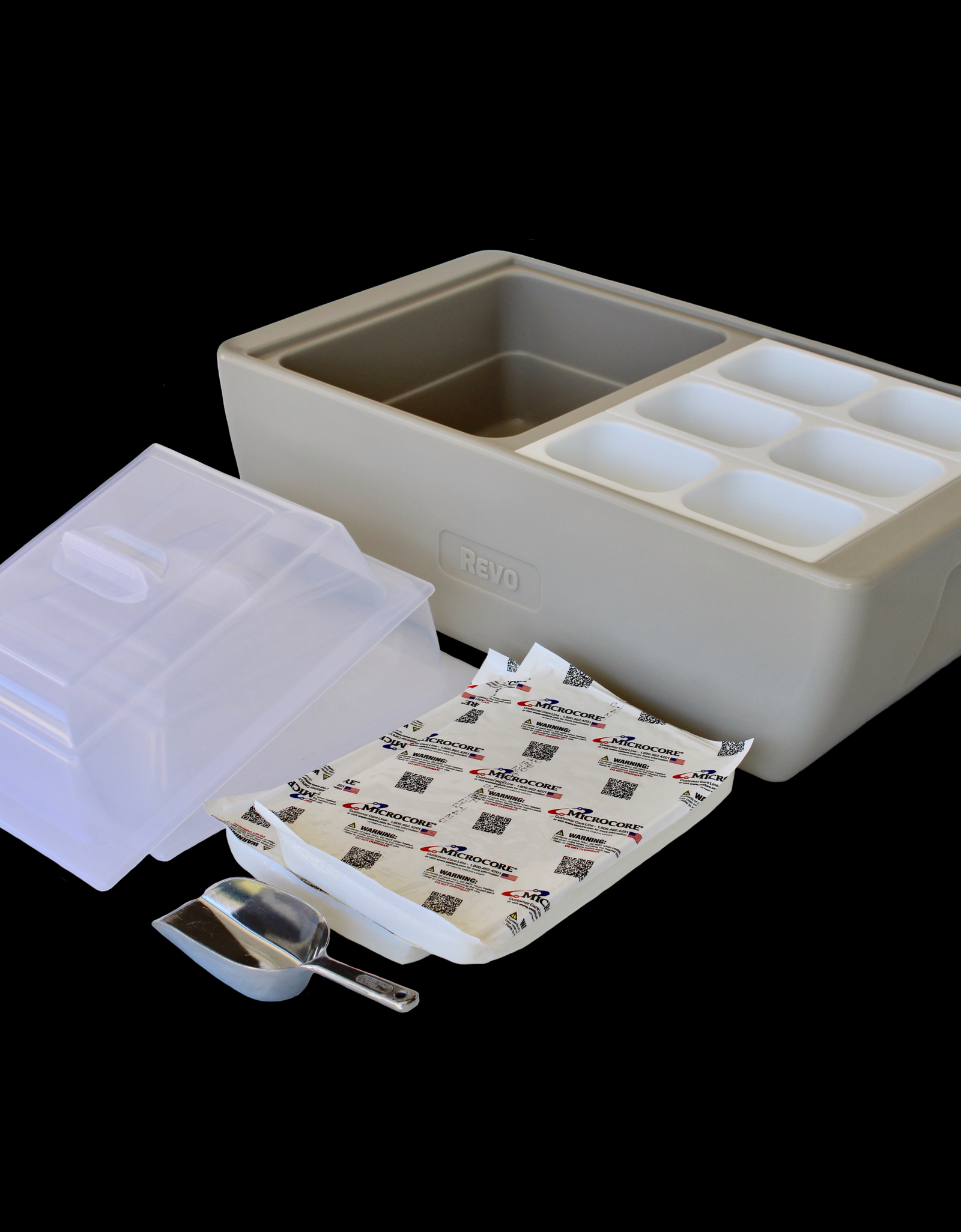 REVO Dubler HEAT | Flameless Chafer and Cooler | Greige Mist by REVO COOLERS, LLC