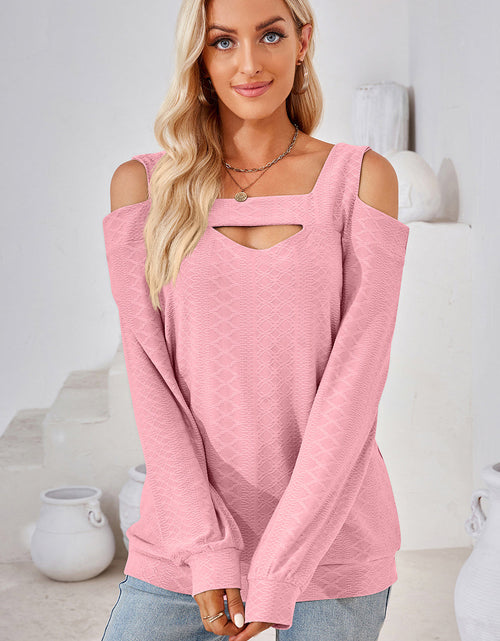 Load image into Gallery viewer, Cutout Square Neck Cold Shoulder T-Shirt
