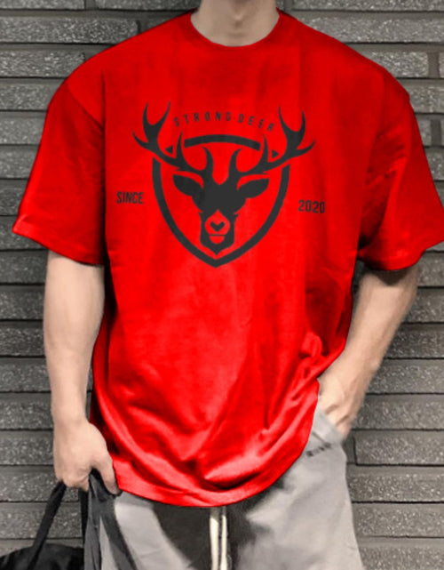 Load image into Gallery viewer, Men's Plus Size Graphic Round Neck Half Sleeve T-Shirt
