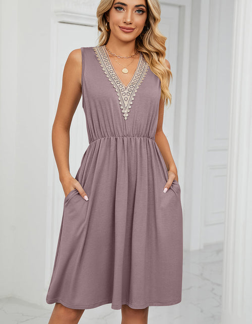 Load image into Gallery viewer, Pocketed V-Neck Wide Strap Dress
