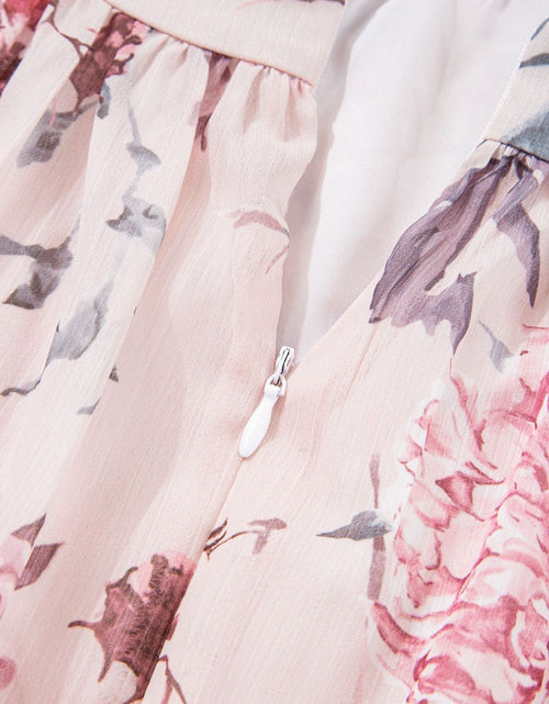Load image into Gallery viewer, Floral Pleated Deep V Backless Maxi Dress
