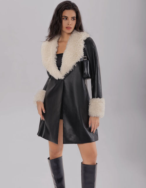 Load image into Gallery viewer, Fuzzy Long Sleeve Longline Coat
