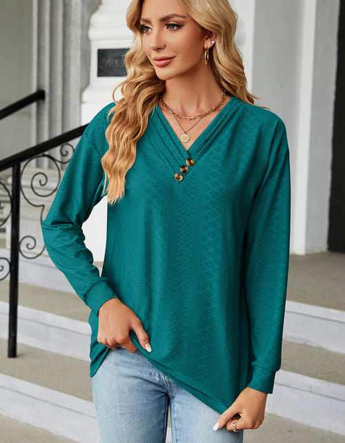 Load image into Gallery viewer, V-Neck Long Sleeve T-Shirt
