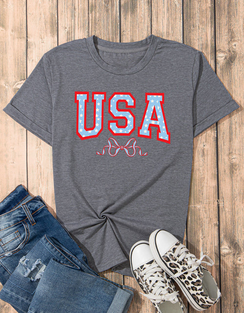 Load image into Gallery viewer, USA Round Neck Short Sleeve T-Shirt
