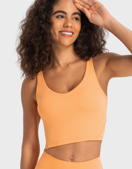 Load image into Gallery viewer, Millennia Deep V-Neck Crop Sports Bra
