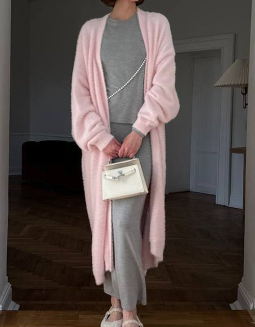 Load image into Gallery viewer, Fuzzy Open Front Solid Color Cardigan
