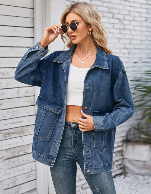 Load image into Gallery viewer, Button Up Long Sleeve Denim Jacket
