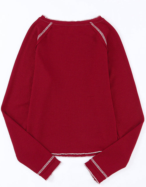 Load image into Gallery viewer, Christmas Tree Sequin Waffle Knit Long Sleeve Sweatshirt
