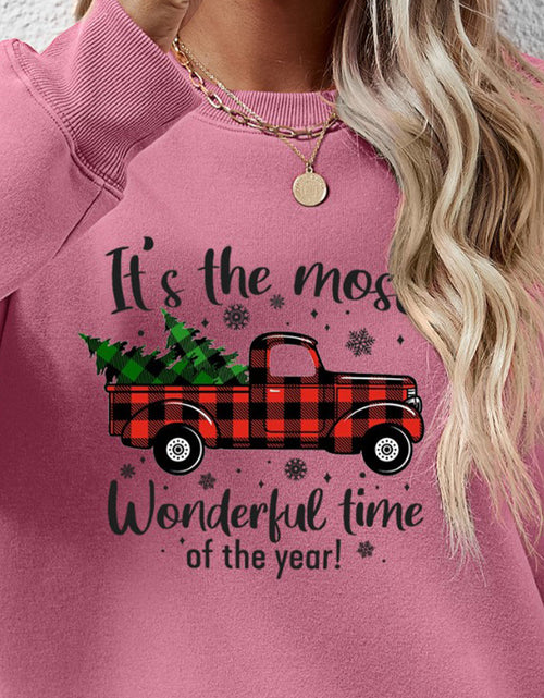 Load image into Gallery viewer, Graphic Round Neck Long Sleeve Sweatshirt

