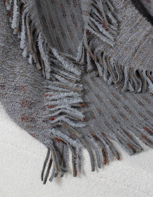 Load image into Gallery viewer, Fringe Open Front Half Sleeve Poncho
