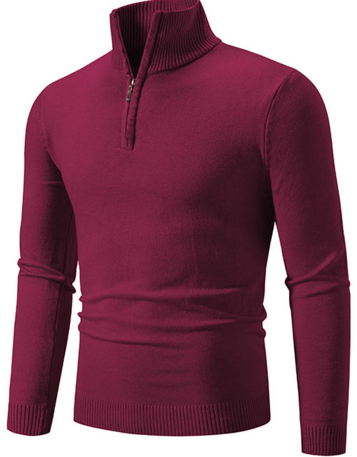 Load image into Gallery viewer, Men's Plus Size Quarter Zip Long Sleeve Knit Top
