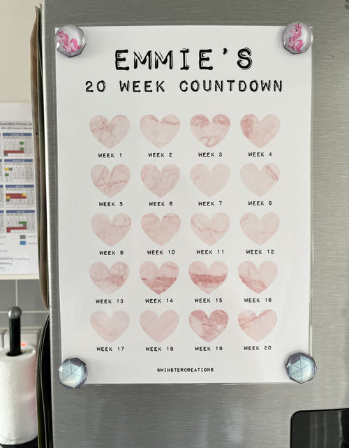Load image into Gallery viewer, Personalised A4 Any Name 20 Week Marble Heart Countdown Weight Loss Chart Tracker Print - Laminated With Drywipe Pen by WinsterCreations™ Official Store
