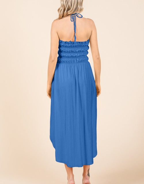 Load image into Gallery viewer, Culture Code Tie Back Shirring Dress with Pockets
