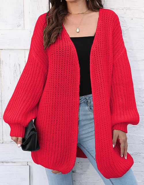 Load image into Gallery viewer, Open Front Dropped Shoulder Longline Cardigan
