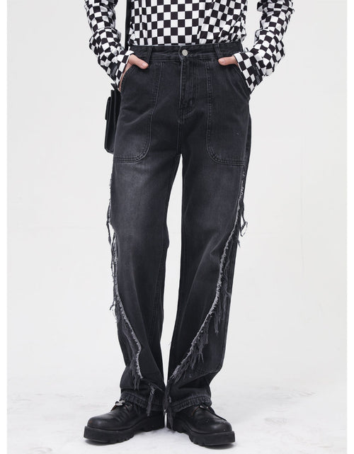 Load image into Gallery viewer, Raw Hem Jeans with Pockets

