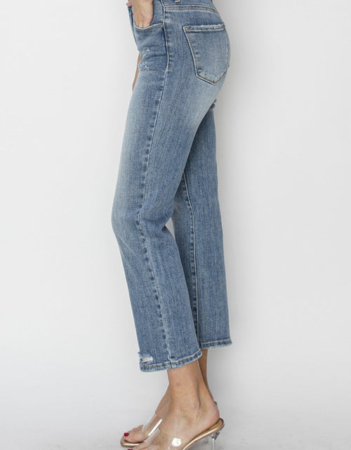 Load image into Gallery viewer, RISEN Full Size High Waist Distressed Cropped Jeans
