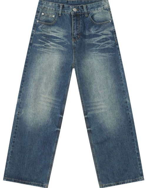 Load image into Gallery viewer, Men's Washed Wide Leg Jeans with Pockets
