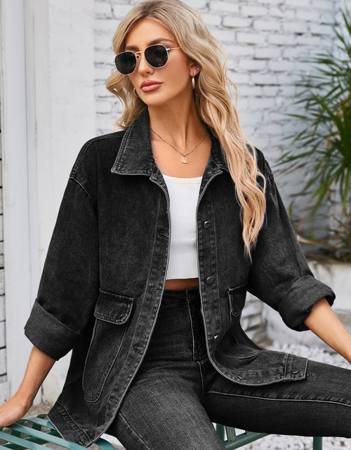 Load image into Gallery viewer, Button Up Long Sleeve Denim Jacket
