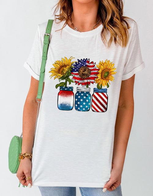 Load image into Gallery viewer, Graphic Round Neck Short Sleeve T-Shirt
