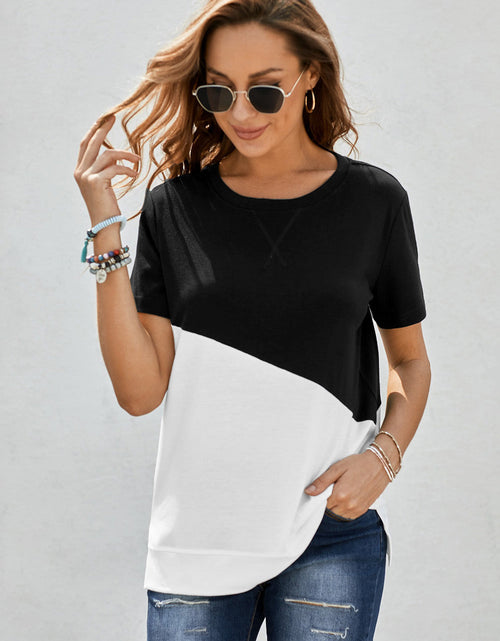 Load image into Gallery viewer, Two-Tone Round Neck Tee
