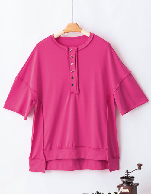 Load image into Gallery viewer, Half Snap Dropped Shoulder Sweatshirt
