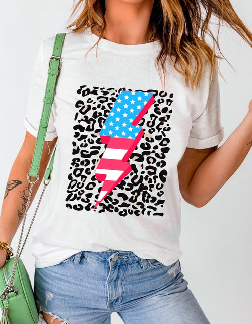 Load image into Gallery viewer, Graphic Round Neck Short Sleeve T-Shirt

