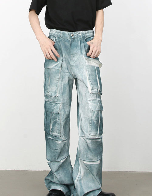 Load image into Gallery viewer, Men's Tie-Dye Cargo Jeans
