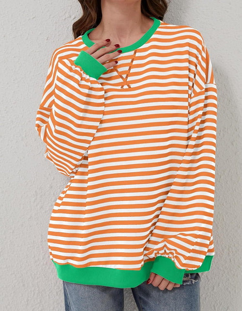 Load image into Gallery viewer, Lovelet Contrast Striped Long Sleeve Sweatshirt
