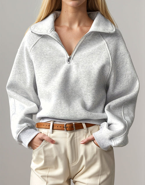 Load image into Gallery viewer, Half Zip Long Sleeve Sweatshirt
