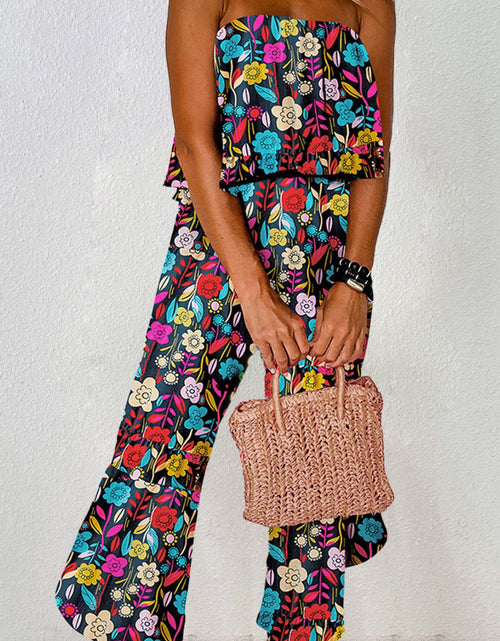 Load image into Gallery viewer, Printed Tube Wide Leg Jumpsuit
