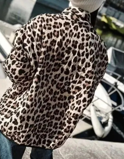 Load image into Gallery viewer, Leopard Open Front Long Sleeve Outerwear
