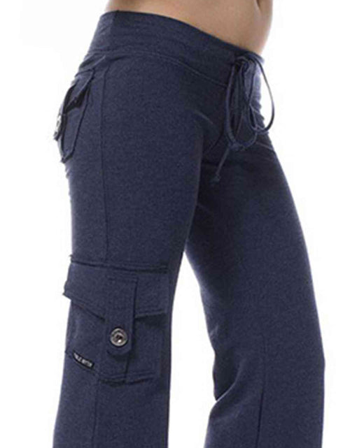 Load image into Gallery viewer, Mid Waist Pants with Pockets
