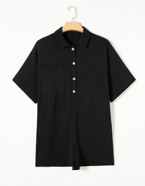 Load image into Gallery viewer, Half Button Collared Neck Romper
