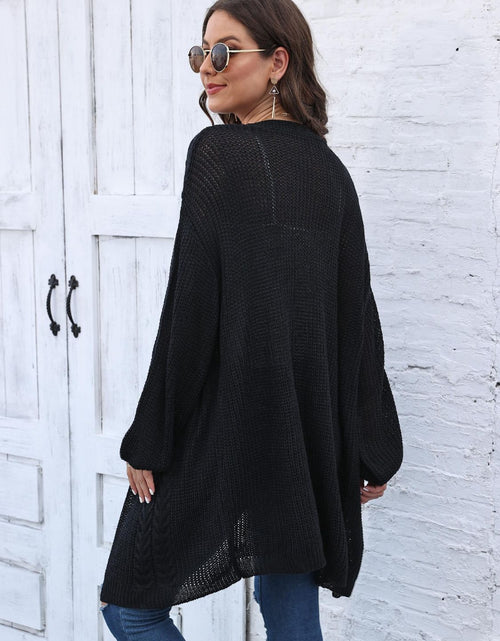 Load image into Gallery viewer, Cable-Knit Open Front Long Sleeve Cardigan
