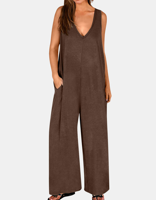 Load image into Gallery viewer, Full Size V-Neck Wide Strap Jumpsuit
