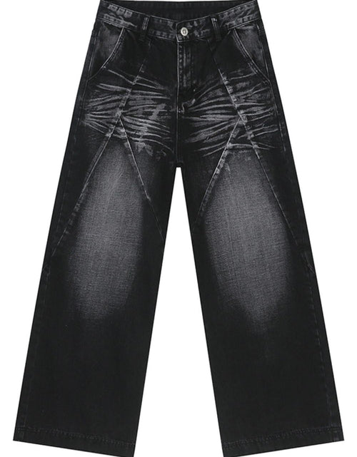 Load image into Gallery viewer, Washed Cat Whisker Straight Leg Jeans
