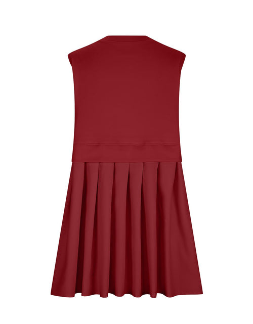 Load image into Gallery viewer, Pleated Round Neck Sleeveless Mini Dress
